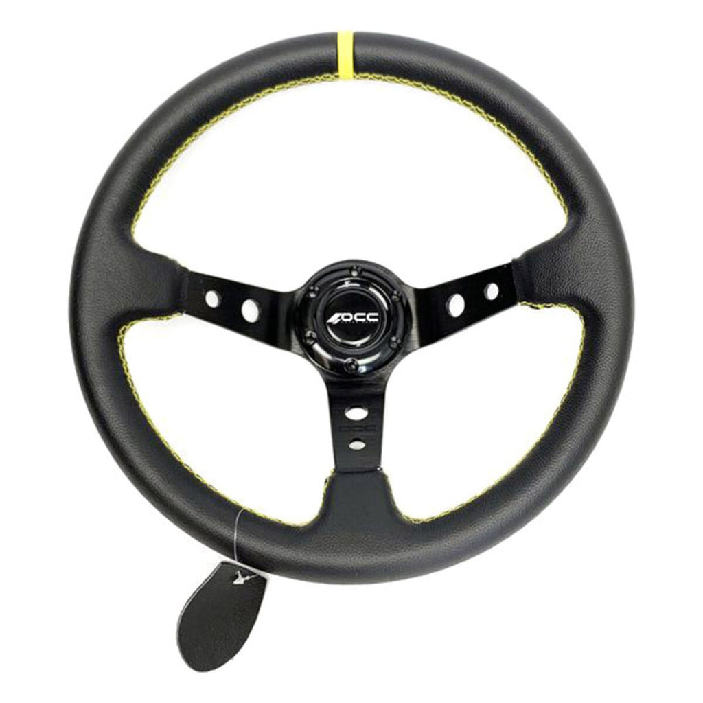 Racing Steering Wheel OCC Motorsport Track Black Leather-3