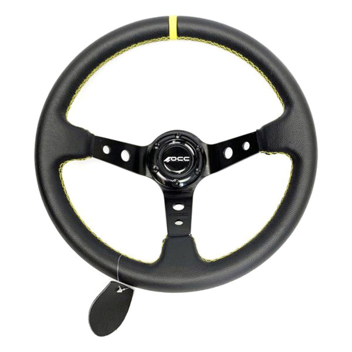 Racing Steering Wheel OCC Motorsport Track Black Leather-3