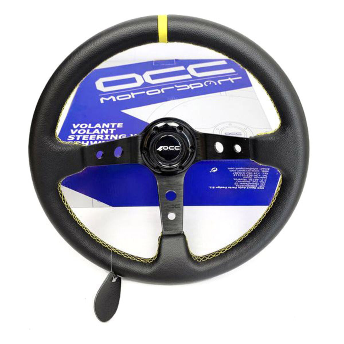 Racing Steering Wheel OCC Motorsport Track Black Leather-0