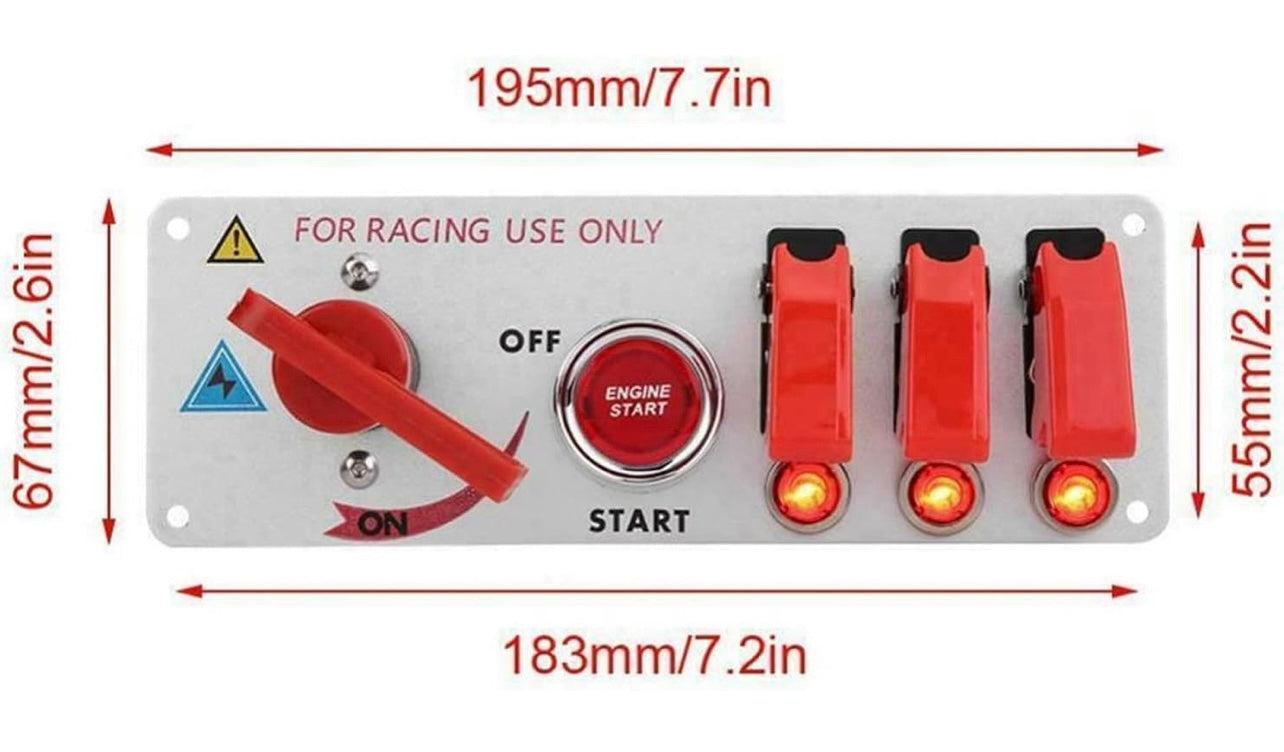 Zündschalter Panel 12V Racing